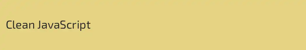 Clean JavaScript